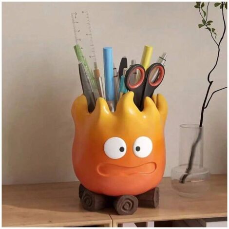 Porte-stylo Flame, porte-stylo étudiant grande capacité, support de rangement de bureau, orange, 1 paquet (1/4)
