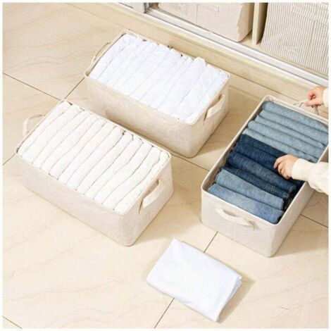 Panier de rangement Panier à linge Organisateur de vêtements pliable Bacs de rangement pour jouets Vêtements Chaussettes Bureau Salon (1/4)