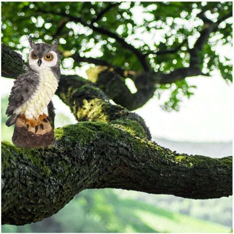 Statue de hibou de jardin, statue de hibou en résine d'extérieur de 7 pouces, décoration de hibou de jardin réaliste, ornements de jardin pour patio, porche, bureau (1/4)