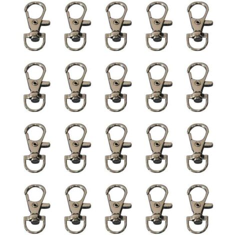 Lot de 20 crochets métalliques pour porte de cage à oiseaux de compagnie empêchant l'ouverture par griffe