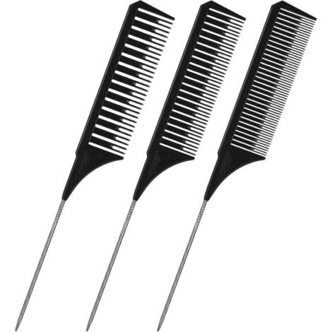 Ensemble de peignes de mise en valeur de différentes tailles, peignes à cheveux en métal, peignes à queue de rat, peignes à cheveux en plastique pour femmes et hommes, coiffure H (1/3)