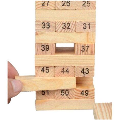 Lot De 20 Blocs De Construction En Bois – Chiffres Colorés – 15 Cartes De Défis – Montessori – Dès 3 Ans
