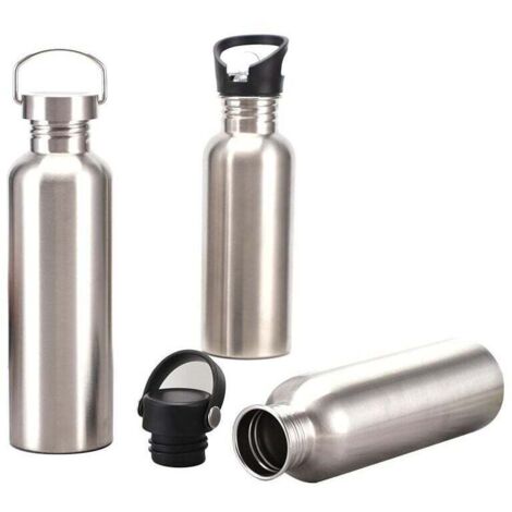Bouteille d'eau de sport en acier inoxydable monocouche à grande ouverture 304, bouteille d'eau froide portable (1/4)