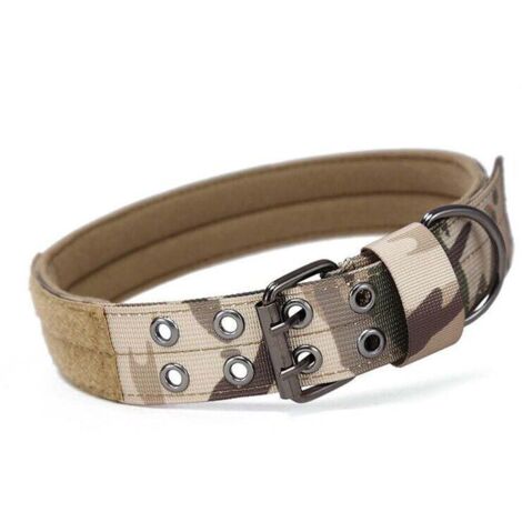 1 collier tactique en nylon pour chien de grande et moyenne taille, taille réglable, laisse pour chien