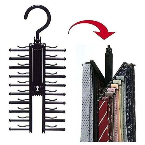 Porte-cravates créatif rotatif à 360 degrés pour 20 cravates, organisateur de placard, cravates, ceintures, foulards, support antidérapant (1/4)