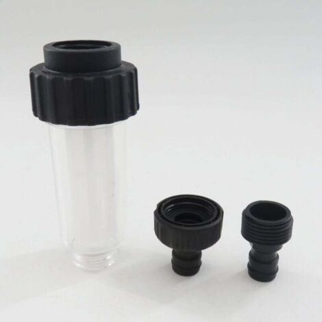 Filtre eau Filtre pour Nettoyeur Pompe de Jardin Filtre Tuyau Arrosage avec Raccord d'eau 3/4",1 connecteurs,2 filet de filtre pour Nettoyeur Haute Pression Pompe de Jardin (1/4)