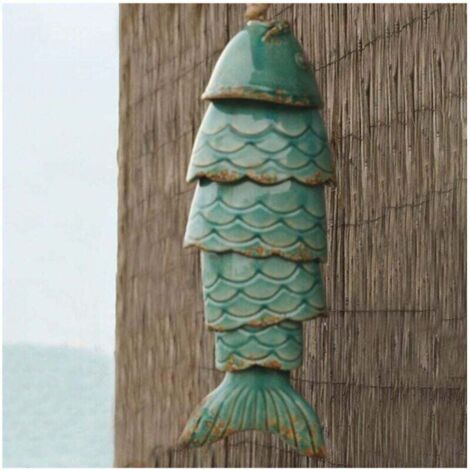 Carillon à vent Koi carillon à vent koi en métal créatif décoration de jardin de la maison ornements koi antiques carillon à vent koi en métal adapté à la décoration extérieure de la maison jardin ble