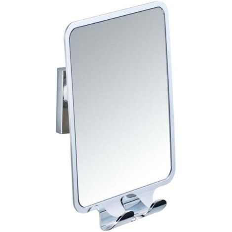 Miroir Quadro 14 x 19 cm anti buée sans percer miroir de douche miroir de rasage mural fixation sans percer avec vacuum-loc couleur argent brillant pour salle de bain élégant et pratique (1/4)
