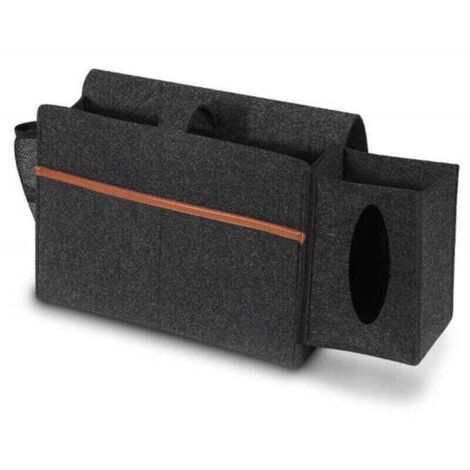 Organisateur De Chevet, Panier De Rangement Pour Lit, Sac De Rangement En Feutre Pour Boîte À Mouchoirs Amovible (1/4)