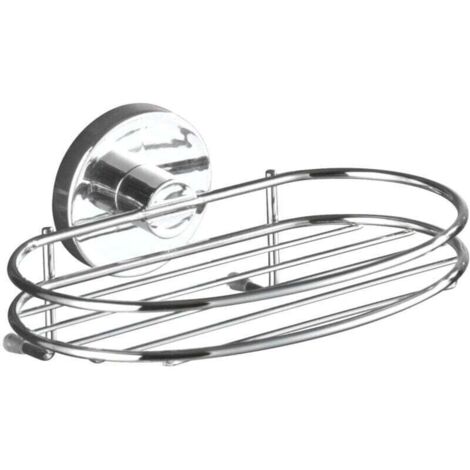 Porte savon mural Milazzo , Fixation Vaccum-Loc® sans perçage, repositionnable, Charge jusqu'à 33kg, Acier inox, 4.5 x 16,5 x 12 cm, Argent