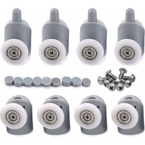 23mm 8 Pcs Galet Rouleau Roulette Roue pour Porte de Douche, Roulettes Coulissantes Porte Salle de Bain (1/4)