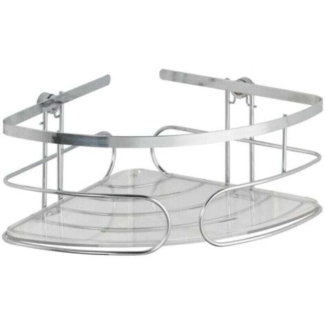 Etagère d'angle douche murale, étagère angle salle de bain, Premium, Acier Inox, 26,5x10x19 cm, Brillant (1/4)