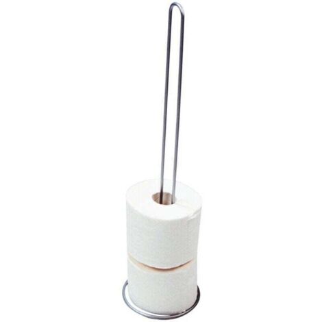Réserve papier toilette Exclusive, stockeur papier toilette à poser, pour 5 rouleaux de papier toilette, Acier, 14x56x14 cm, Brillant (1/2)