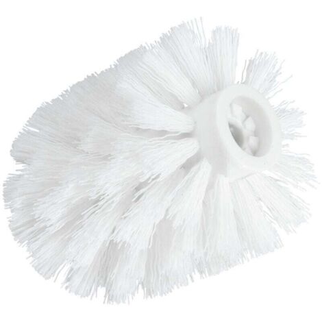 Tête de Brosse WC de rechange pour porte-brosse WC, avec adaptateur, Polypropylène, Ø 7,5 cm, blanc (1/4)