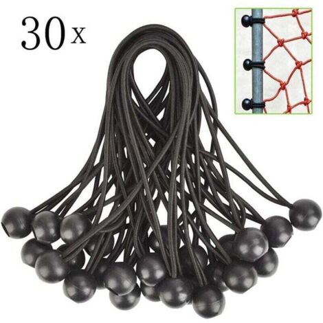 30pcs Tendeur Elastique, Tendeurs Elastique Caoutchouc avec Boule, pour Bâche,Pavillon,Tente,Rideaux,Grillage Jardin.Fixation de Bâche de Serre,Fixation de Bâche de Remorque. (1/4)
