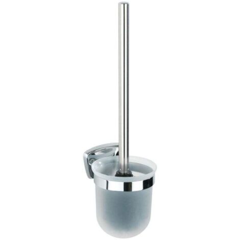 WC-Porte brosse Basic inox brillant brosse WC garantie 10 ans porte-brosse WC murale en acier inoxydable design brosse WC suspendue ensemble brosse WC inox kit WC inox dimensions 14 x 7,5 x 8,5 (1/4)
