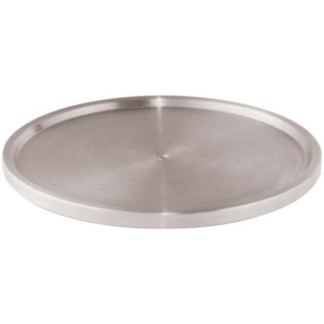 Plateau tournant Uno , Plateau rotatif à épices pour plan de travail, Carrousel de cuisine, Acier inoxydable brossé, 27x2 cm, Argent Mat
