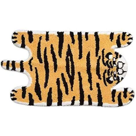Tapis de bain en forme de tigre mignon - Absorption d'eau et antidérapant (1/4)