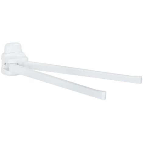 Porte serviettes mural salle de bain, 2 barres porte serviette, Pure, Plastique ABS, 8x11x43 cm, Blanc