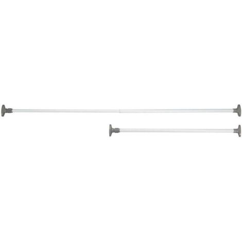 Barre porte vêtements télescopique supplémentaires HERKULES 80-145cm , tringle à vêtement extensible, dressing sur mesure, acier blanc, 8x80-145x4,5cm (1/4)