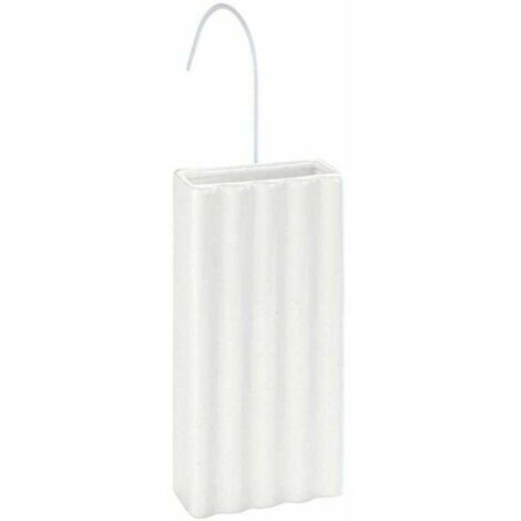 Saturateur radiateur Lignes, humidificateur d'air à suspendre avec crochet inclus, céramique, 9x19,5x4 cm, blanc