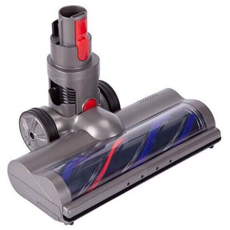 Brosse Rotative Motorisée compatible pour Dyson V7 V8 V10 V11 Rouleau Souple pour Parquet Carrelage et Lumière Led,gris argenté (1/4)