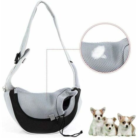 Sac de transport pour animaux de compagnie, sac à bandoulière pour animaux de compagnie en maille respirante, mains libres pour animaux de compagnie, chiens de compagnie portables à fermeture éclair à (1/4)