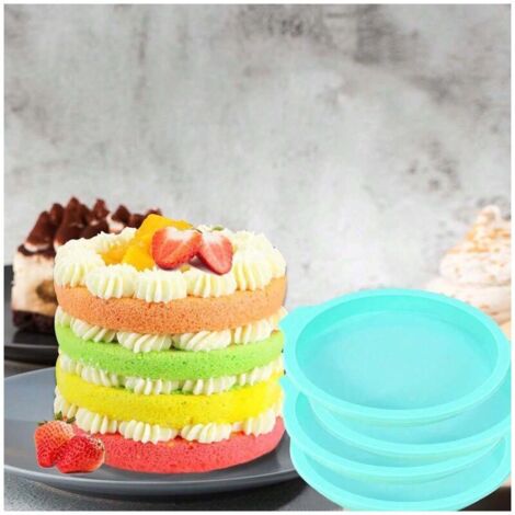 Moules à gâteaux en silicone, lot de 4 moules à gâteaux en silicone de 6 pouces, moules à gâteaux en silicone, moules à gâteaux en silicone, parfaits pour faire de délicieux gâteaux en couches de form (1/4)