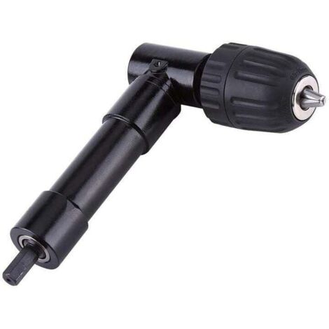 Mandrin à angle droit de 90° à dégagement rapide, adaptateur de foret de mandrin renvoi d'angle pour perceuse, visseuse, pour des travaux dans des espaces restreints (1/4)