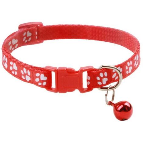 Collier pour chat imprimé léopard, collier réglable pour animal de compagnie avec boucle de sécurité à cloche