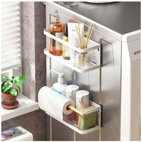 Support de rangement pour réfrigérateur et cuisine, support de rangement pour condiments de cuisine, blanc de petite taille (1 pièce) (1/4)