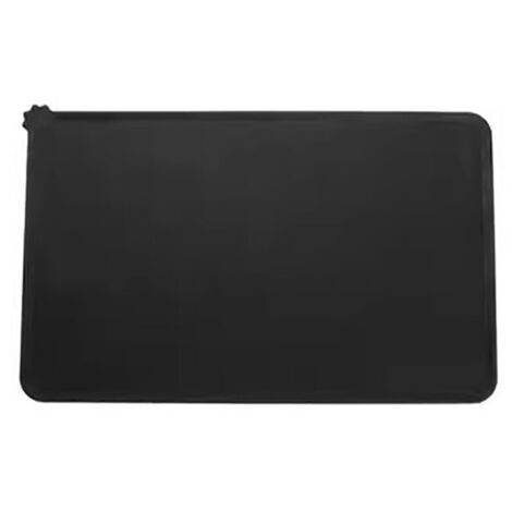 Tapis de table pour gamelle d'animal de compagnie - Coussin pour chien - Tapis de table pour animaux de compagnie - Tapis de table noir pour animaux de compagnie - Tapis de table en silicone noir - Ta (1/4)