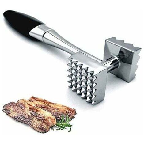 Attendrisseur à viande, maillet à viande à clous double face, marteau à viande utilisé pour steak, poulet, poisson, livre à viande avec poignée en caoutchouc confortable, outil attendrisseur de viande (1/4)