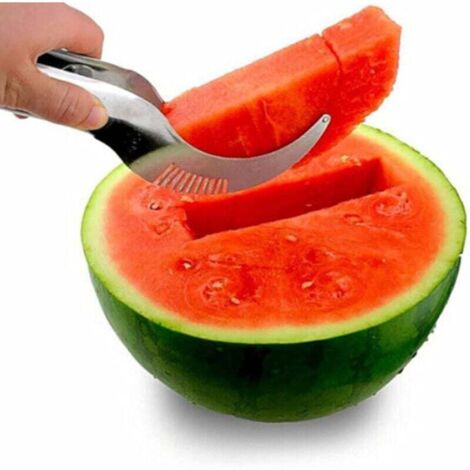 Tranche de Pastèque,2 PCS Couteau à Pastèque,Melon Outil de Cuisine,Acier Inoxydable Coupe Fruits,Outil de Cuisine Polyvalent,Utilisée pour la Décoration de Fruits, Cuisine, Magasin de Fruits.-Fei Yu (1/4)