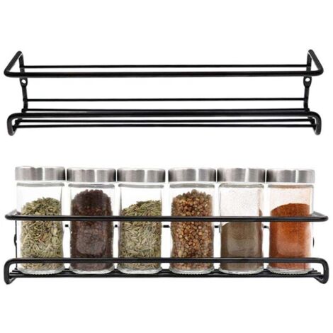 Étagère à épices 2 pièces - étagère de cuisine - étagère murale - support mural - étagère à épices pour la maison - étagère de rangement minimaliste (1/4)