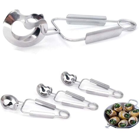 4Pièces en Acier Inoxydable Escargot Escargot Pinces Fourchettes Escargot Clips Cuisine Nourriture Pinces Servant Pince Mini Pinces de Cuisine Nettoyage Facile,pour La Maison Restaurant Hôtel,Durable-