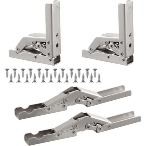 équerre Pliante Robuste, 4PCS Support Console Pliable, Supports D' étagères Pliants Charge, Lourds Support Console Pliable Rétractable Equerre Etagere Pour Plateaux de Table Table Pliante (1/4)