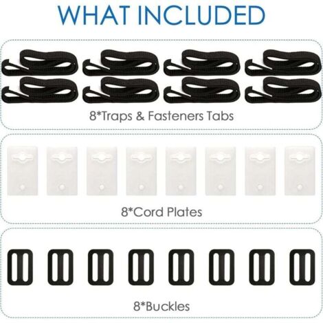 Kit De Fixation 8 Pièces Pour Bâche Solaire Piscine - Sangles Et Clips Avec Mousquetons Pour Enrouleur