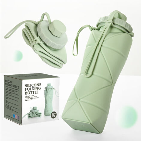 Bouteille d'eau pliable en silicone de grande capacité, portable pour les voyages et les activités sportives en plein air, résistante aux hautes températures, de qualité alimentaire, gobelet pliable c (1/4)