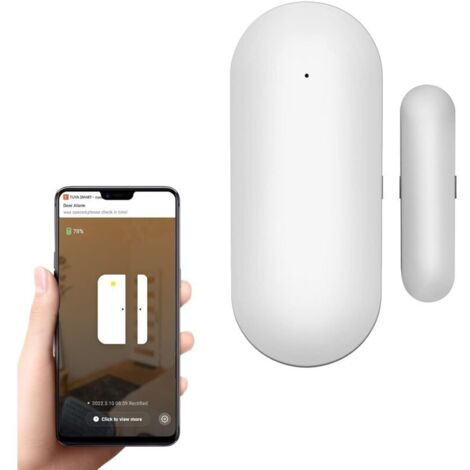 Kit d'alarme sans fil pour la maison, capteur WiFi pour portes et fenêtres, détection intelligente de l'état des portes, alerte sur téléphone, compatible avec l'application Smart Life (1/4)