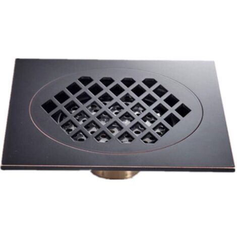 Bonde de sol 1 pièce, bonde de douche 15 x 15 cm, très grande bonde noire, matériau de construction, bonde carrée, accessoires de salle de bain, noire (1/3)