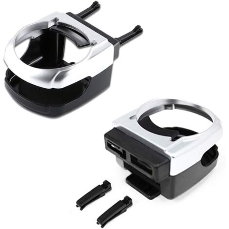 Lot de 2 porte-gobelets de voiture, porte-gobelets universels et réglables, porte-gobelets multifonctionnels, compatibles avec la plupart des grilles d'aération de voiture. (1/4)