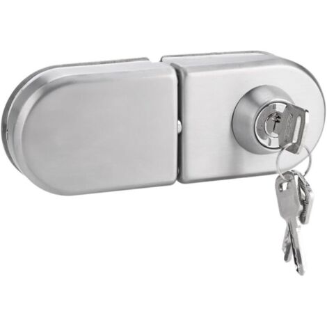 Verrou de porte antivol pour porte vitrée, pêne dormant en acier inoxydable 10-12 mm avec clés, ouverture/fermeture, pour maison, hôtel, bureau, salle de bain (1/4)