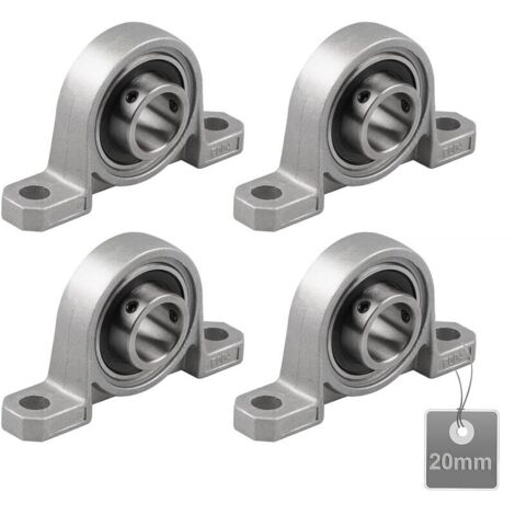 Palier à semelle, roulement à billes, roulement à billes en alliage de zinc, palier à semelle, roulement à billes avec base en fonte massive (taille : 20 mm) (1/4)