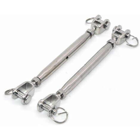 Lot de 2 tendeurs M6 en acier inoxydable 304 avec fermeture magnétique, tendeur de câble en acier inoxydable, tendeur avec extrémités soudées et fermées, vis de blocage en acier inoxydable, tendeur à (1/4)