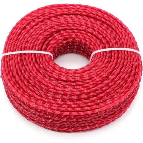 Fil de coupe universel, fil de coupe en nylon de 3 mm, fil de coupe en nylon robuste pour débroussailleuses à tête bombée (torsadé, 3 mm x 15 m) (1/4)