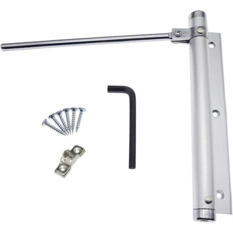 Ferme-porte à ressort, ferme-porte en alliage d'aluminium, dispositif de fermeture automatique réglable en surface, 45 kg (1 pièce)