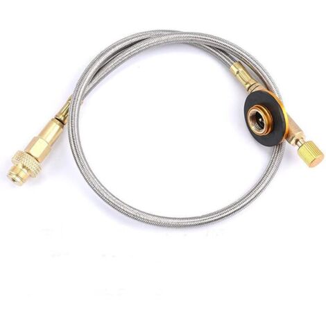 Adaptateur pour réservoir de carburant pour le camping et la randonnée - Adaptateur de conversion pour réchaud à gaz butane (tube d'extension plat pour réservoir de gaz)
