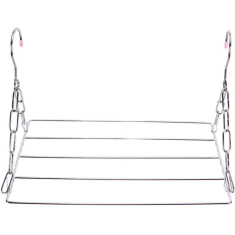 Étendoir à chaussettes, cintre de séchage en acier inoxydable avec 36 pinces coupe-vent, étendoir à linge suspendu pour chaussettes, sous-vêtements, vêtements, serviettes (pinces non incluses) (1/4)