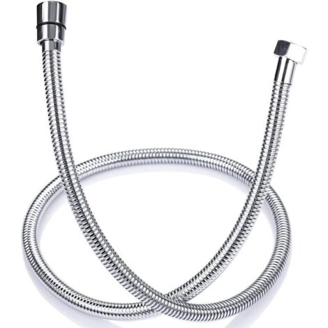 Flexible de douche anti-torsion de 1,5 m en acier inoxydable, flexible de douche universel G 1/2 avec raccord standard, accessoire de salle de bain, adaptable à toutes les douches à main. (1/4)